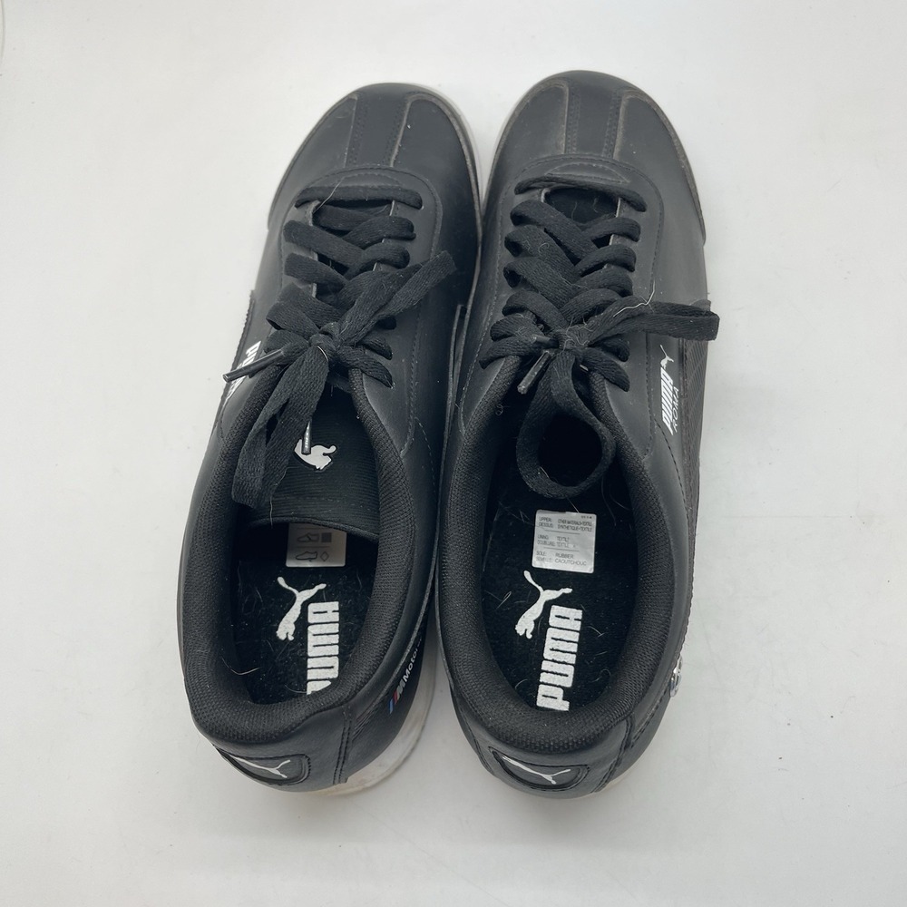 Puma x BMW MMS Roma Sneakers Mens 10.5 339929-01 Black Leather Casual Shoes - Picture 5 of 10